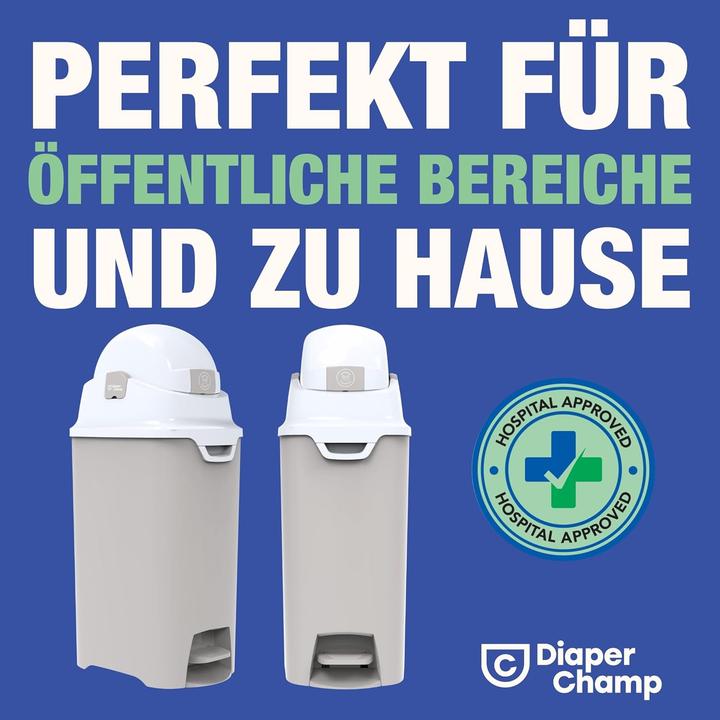 Produktbild Diaper Champ Windeleimer DiaperChamp One Medium Handsfree - ohne Nachfüllkassetten - für ca. 45-50 Windeln