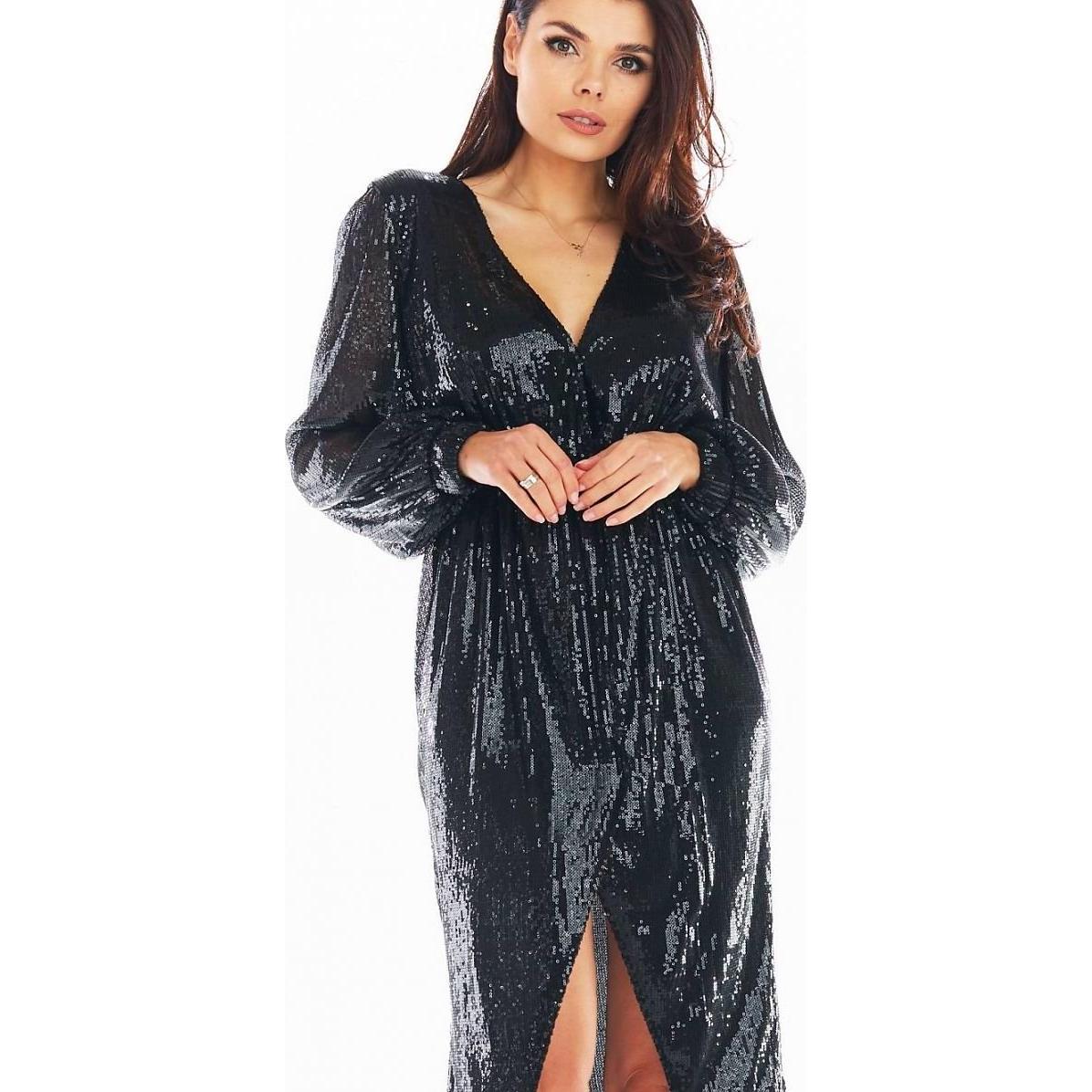 Awama, Damen, Kleider, Abendkleid, Schwarz, (M)