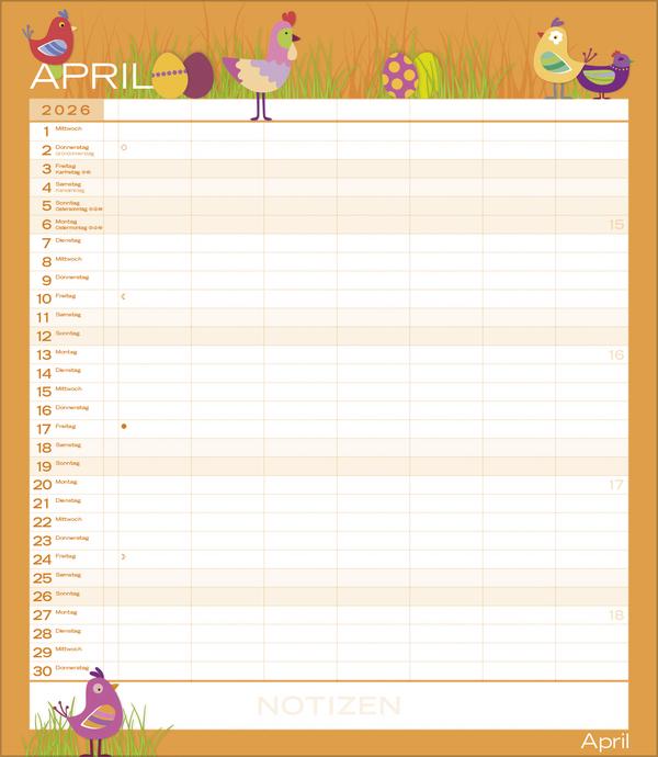 Produktbild Familienplaner Multiplaner Colour your time 40x47cm