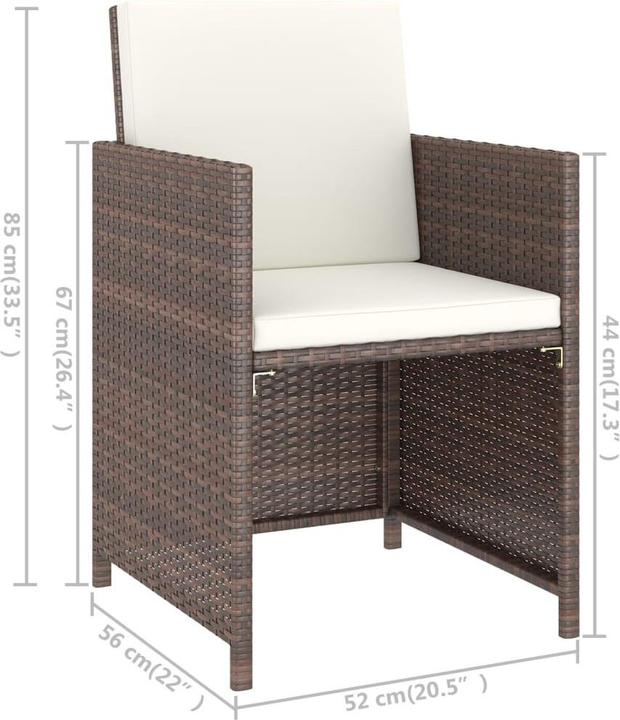Produktbild vidaXL Gartenmöbel-Set (123 x 60 x 74 cm)