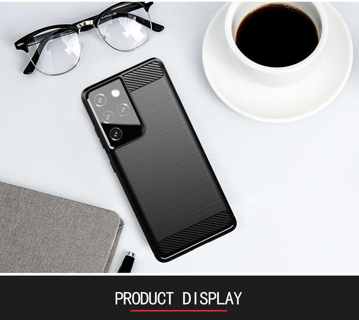 Actual product image Cadorabo TPU Ultra Slim carbon stainless steel Combi Cover (Samsung Galaxy S21 Ultra)