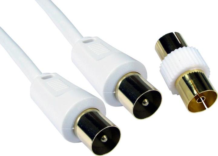 Produktbild Cables Direct CDL 2m TV Cable+Female Coup -White (Antennenkabel)