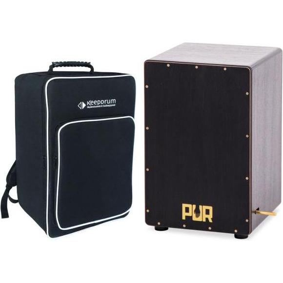 PUR Vision SP PRO Black & Gold Cajon mit Tasche (Cajon), Perkussion, Schwarz