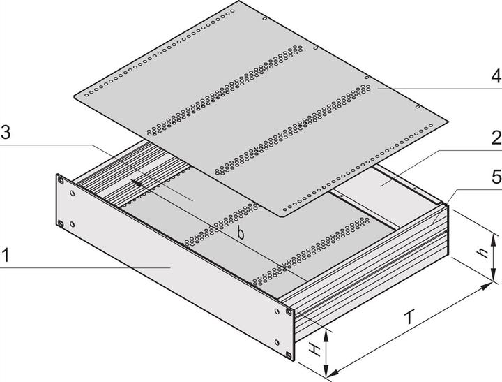 Actual product image Schroff 19" complete slide-in unit made of aluminium, for installation with Eurocards - MU