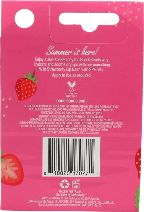 Produktbild Bondi Sands Lip Balm SPF 50 Wild Strawberry Moisturizing Lip Care with Sun Protection 10g (Lippenbalsam, 10 ml)
