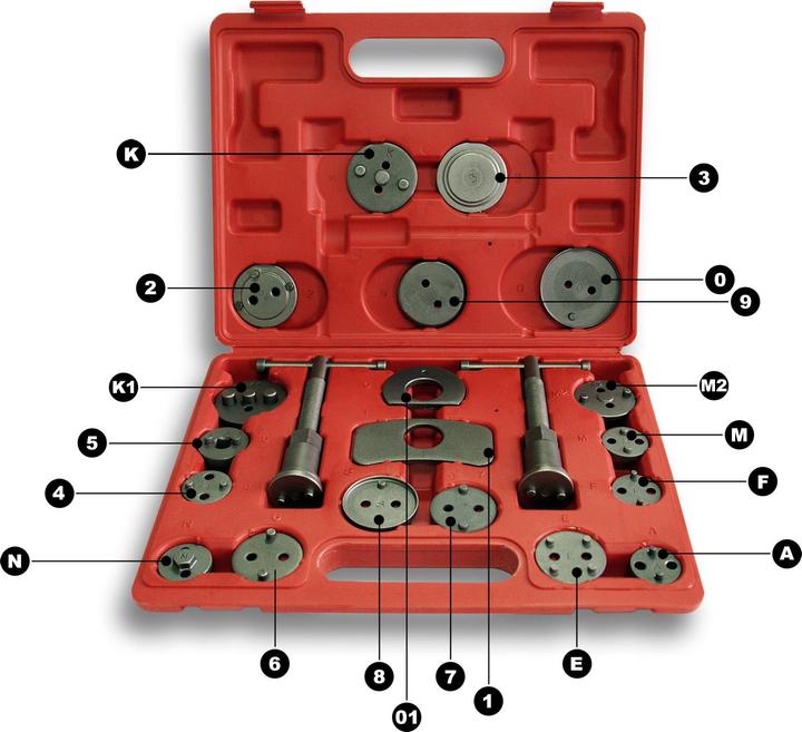 Produktbild Wiltec 21-tlg. Bremskolbenrücksteller Set 330x260x55mm Bremskolbenrücksetzer Kfz