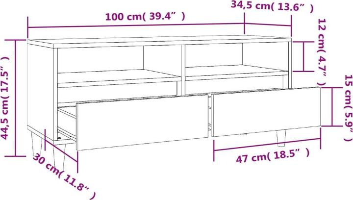 Immagine prodotto vidaXL TV-Schrank (100 x 34.50 x 44.50 cm)