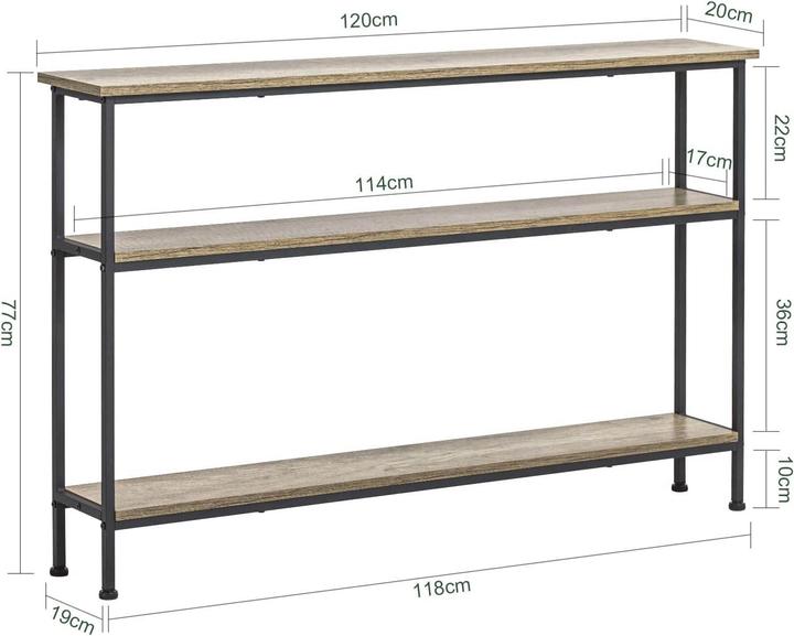 Actual product image SoBuy Console table with 3 shelves (120 x 20 x 77 cm)