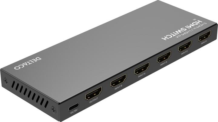 Produktbild Deltaco HDMI Switch, 5 inputs to 1 output, 8K 60Hz, w/remote