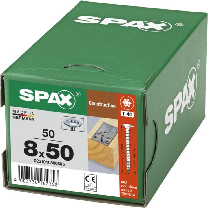 Produktbild Spax Tellerkopf T-Star T40 Vollgewinde Wirox (50 Schrauben pro Stück)