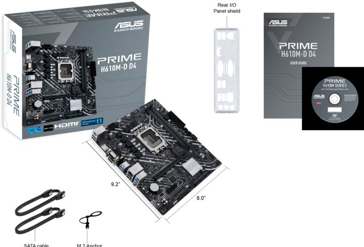 Image du produit ASUS PRIME H610M-D D4 (LGA 1700, Intel H610, mATX)