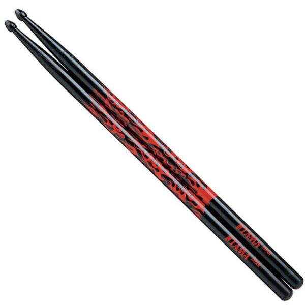 Tama 5A-F-BR Drumsticks Rot Rhythimic Fire Black (Schlagzeug), Drumsticks + Schlägel, Schwarz