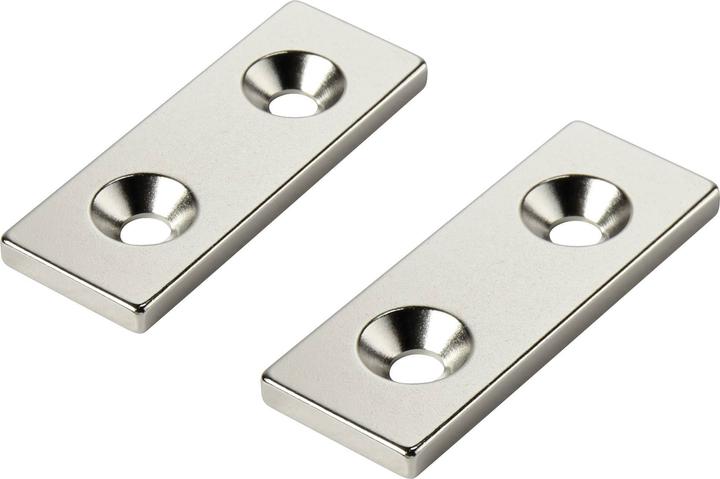 Actual product image Tru Components TC-12250648 Permanent magnet Rectangular (L x W x H) 40 x 15 x 3 m (2x)