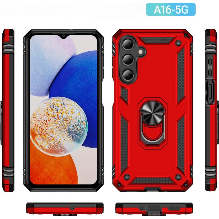 Thumbnail - Cover-Discount Galaxy A16 - Robustes Back Cover mit Kickstand (Samsung Galaxy A16 5G), Smartphone Hülle, Rot