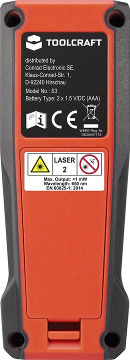 Actual product image Toolcraft Laser distance meter 20 metres (20 m, 650 nm)
