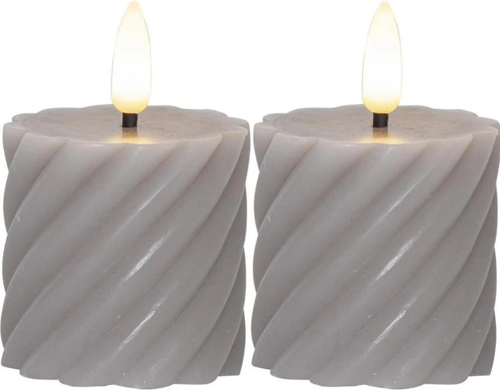 Star Trading LED Pillar Candle Pack of 2 Flame Swirl (2 x)