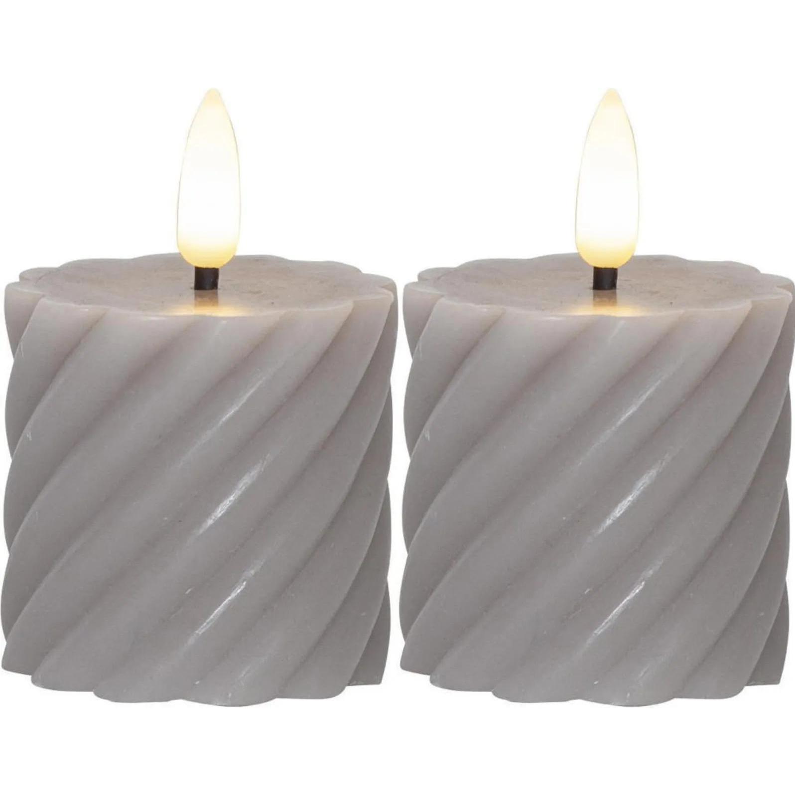 Star Trading, LED Kerzen, LED Pillar Kerze 2er Pack Flamme Swirl (2 x)