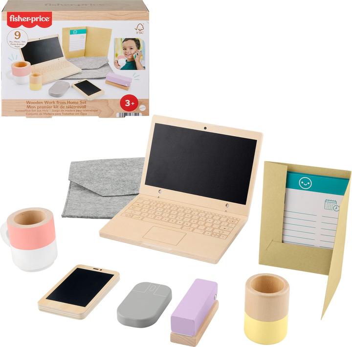 Image du produit Mattel Fisher-Price – Coffret Télétravail en Bois (Français, 3 - 5 Années)