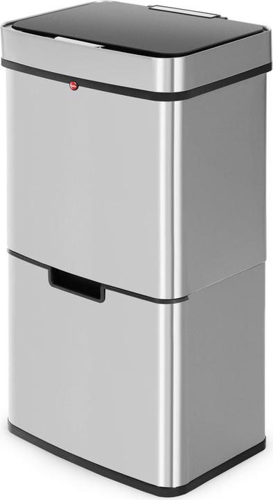 Hailo Öko Vario XL, Design-Sensor-Mülltrenner, 25 + 25 + 4 ltr, Edelstahl Anti-Fingerprint (50 l)