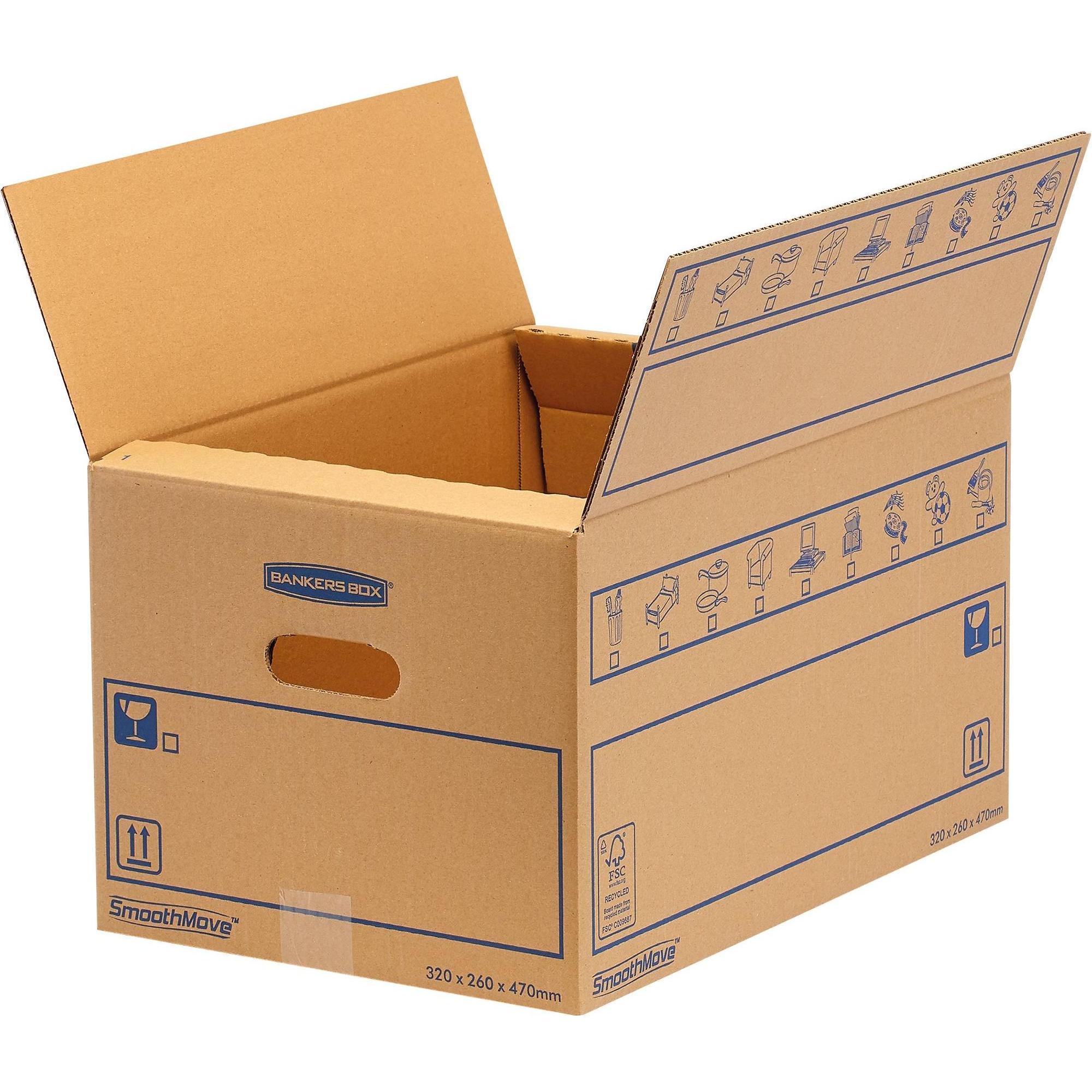 Bankers Box, Versandkarton + Versandbox, 10 Umzugskartons SmoothMove Standard 47,5 x 32,5 x 27,0 cm (10 x)