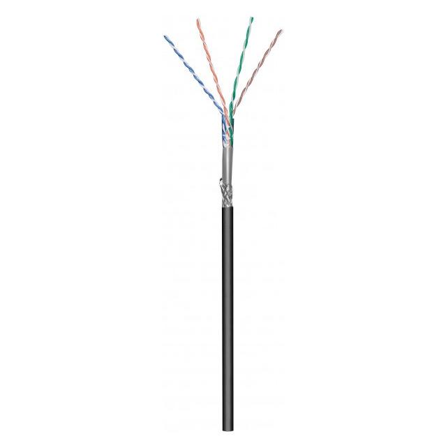 Dsit CAT6 S/Ftp 50m Outdoor Netzwerkkabel Auf Spule Gewickelt Schwarz Cca (S/Ftp, CAT6, 50 m), Netzwerkkabel