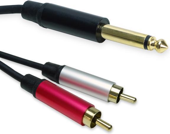 Produktbild keepdrum Splitter-Kabel AC047M 6.35mm Klinke Mono zu 2x RCA-Cinch (5 m)