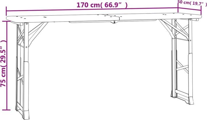 Produktbild vidaXL Biertisch (170 x 50 x 75 cm)