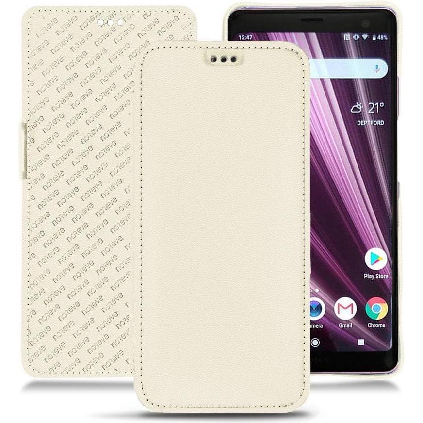 Noreve Lederschutzhülle horizontal (Sony Xperia XZ3), Smartphone Hülle, Weiss