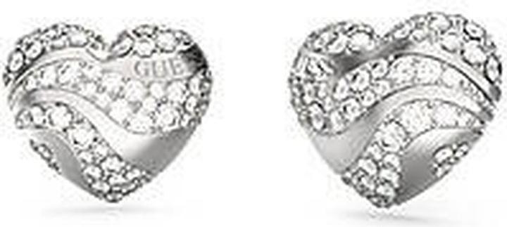 Guess Shiny Steel Earrings With Zircons In My Heart