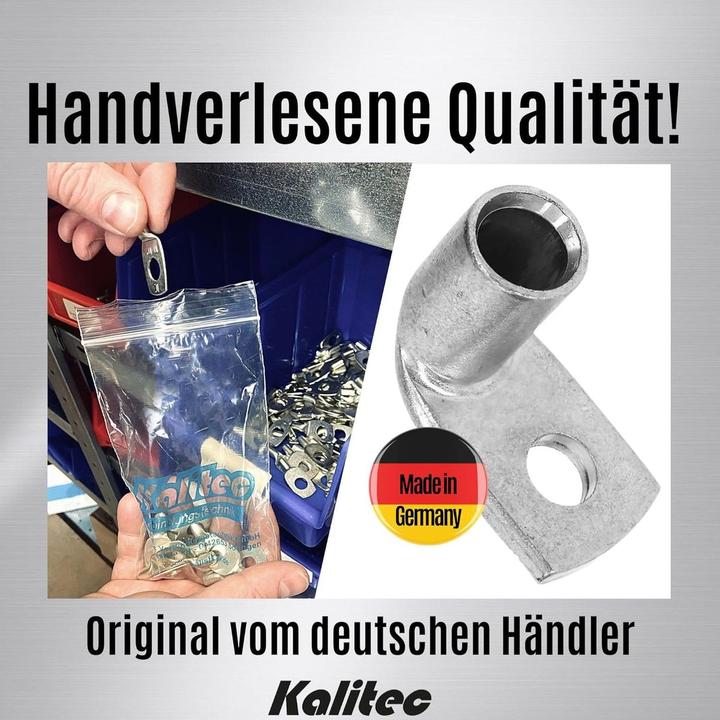 Produktbild Kalitec 10 Stück KA3-L5 Handelsübliche Rohrkabelschuhe gewinkelt 16mm² M5 I ohne Sichtloch I 90° I M
