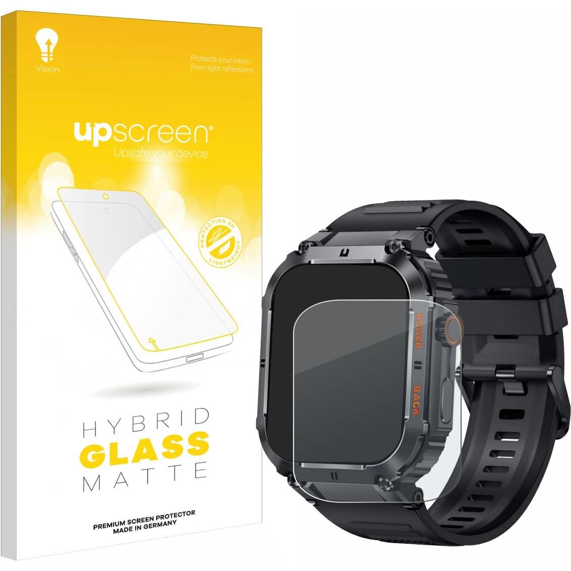 upscreen Schutzglas Schutzfolie Displayschutz Display Schutz Glas Folie matt, Smartwatch Schutzfolie, Grau