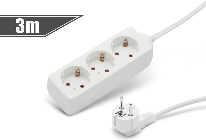 Actual product image Delight Netzwerkverteiler 3din 3m weiss (3x, 3 m)