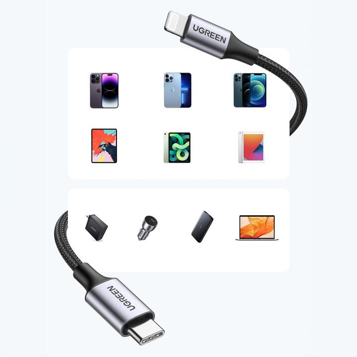 Produktbild Ugreen Lightning – USB C (2 m, USB 2.0)