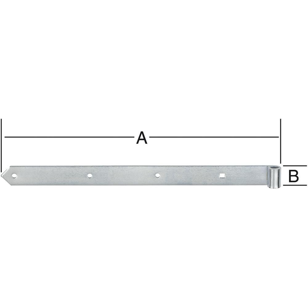 Thumbnail - Vormann, Türbeschlag + Scharnier, Ladenband Breite 37 mm Länge 600 mm Stärke 5 mm Stahl blau verzinkt halbschwer