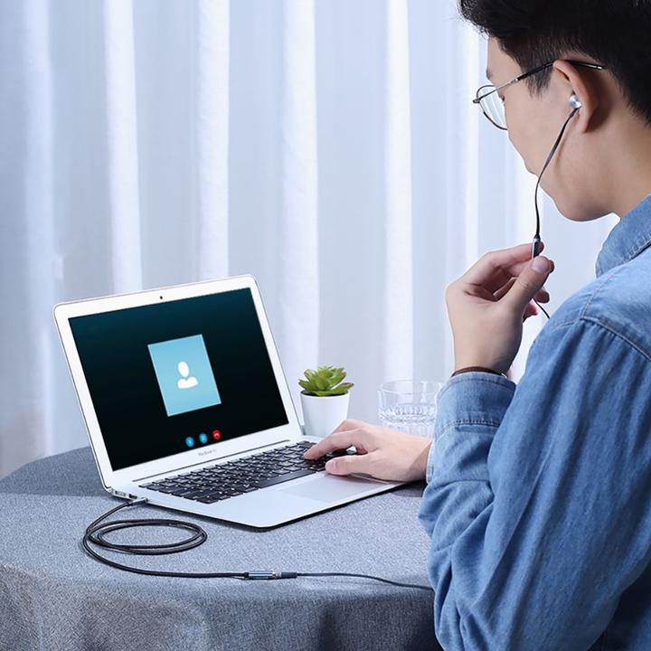 Image du produit Ugreen AUX jack audio extender 3.5 mm AV118, 1,5m (bleu) (1.50 m, Câble AUX)