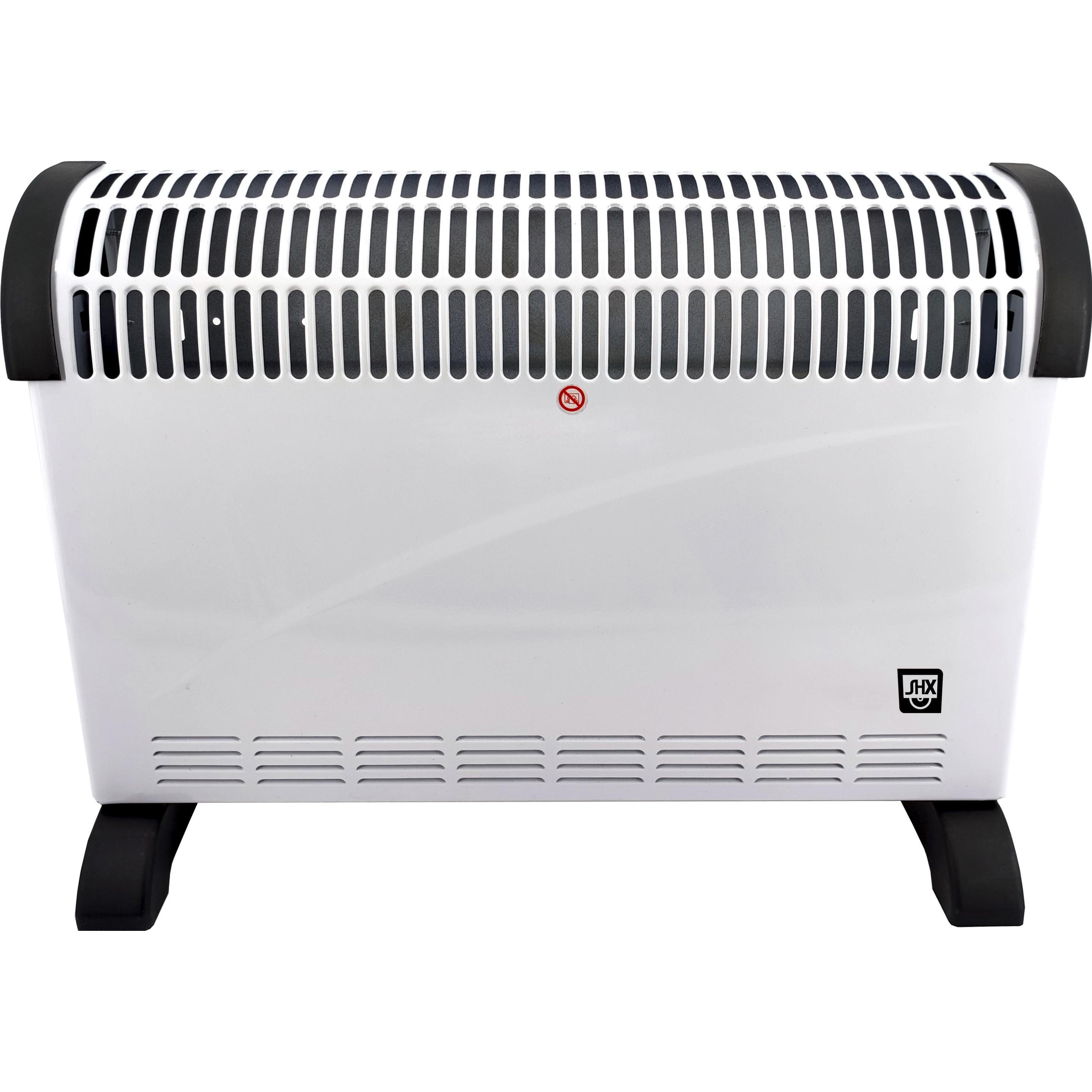SHE SHX SHX08TKV2000 Konvektorheizung mit Turbo-Heizlüfter 2000W, weiss/schwarz, Heizkörper, Schwarz, Weiss