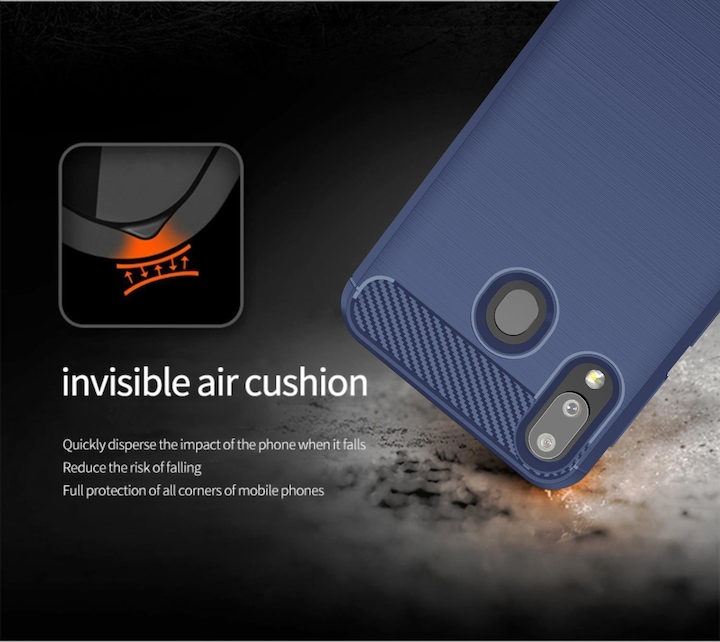 Produktbild Cadorabo TPU Ultra Slim carbon edelstahl Kombi Cover (Samsung Galaxy A20, Samsung Galaxy M10s, TCL A30)