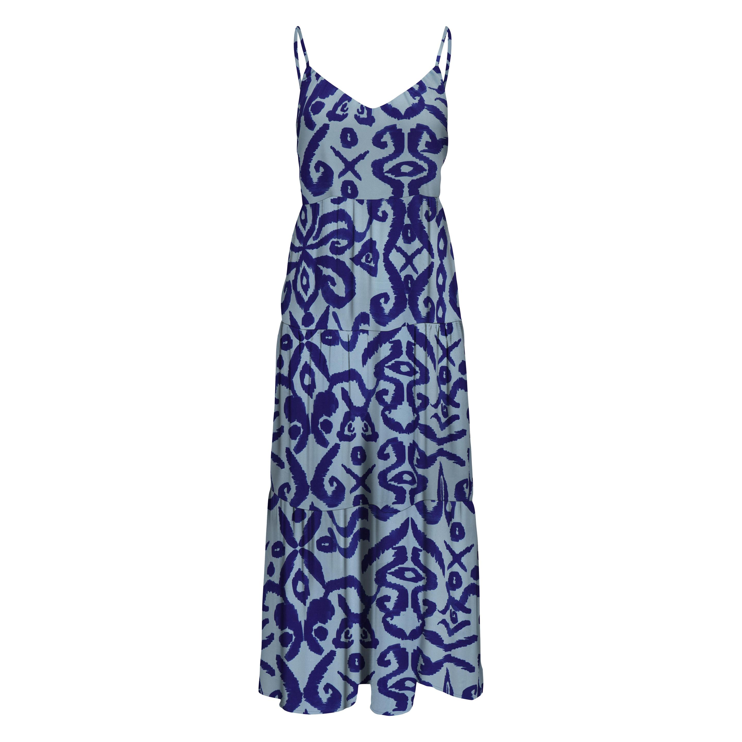 Only, Damen, Kleider, Onlalma Life Poly Strap Long Dress Aop, Grün, Blau, (S)