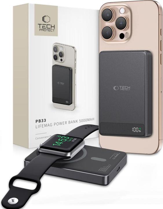 Immagine prodotto Tech-Protect PB33 LifeMag MagSafe 5000mAH powerbank - black (5000 mAh)