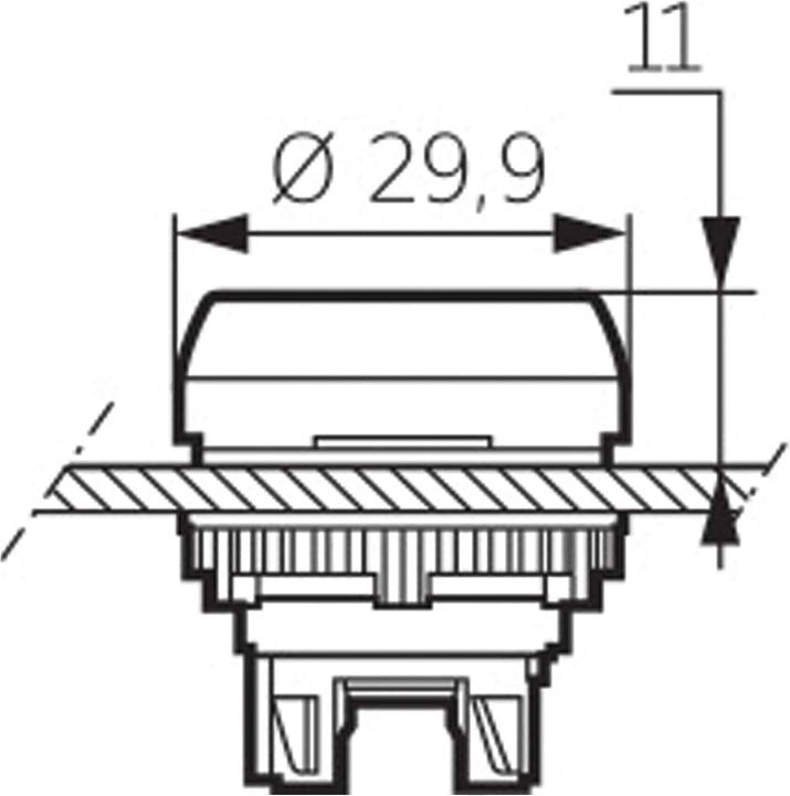 Actual product image Baco Push button Red Flush illuminated