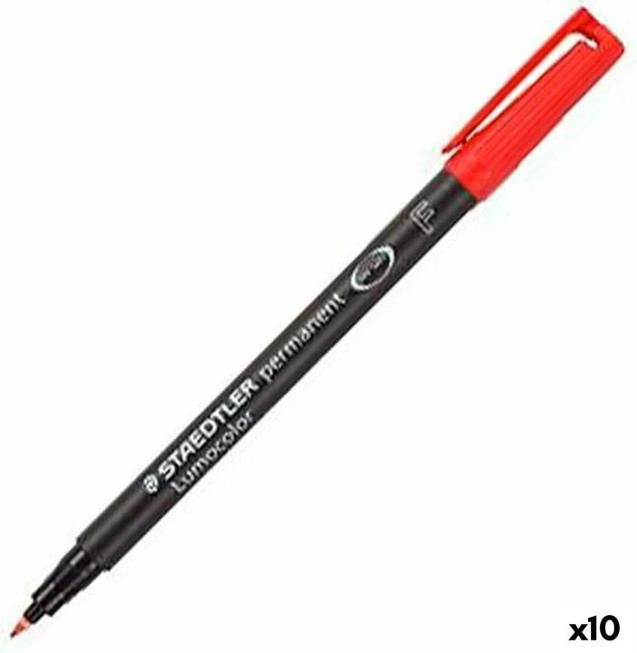 Produktbild Staedtler 10 Lumocolor Folienstifte rot 0,6 mm permanent (Rot, 0.60 mm, 10 x)