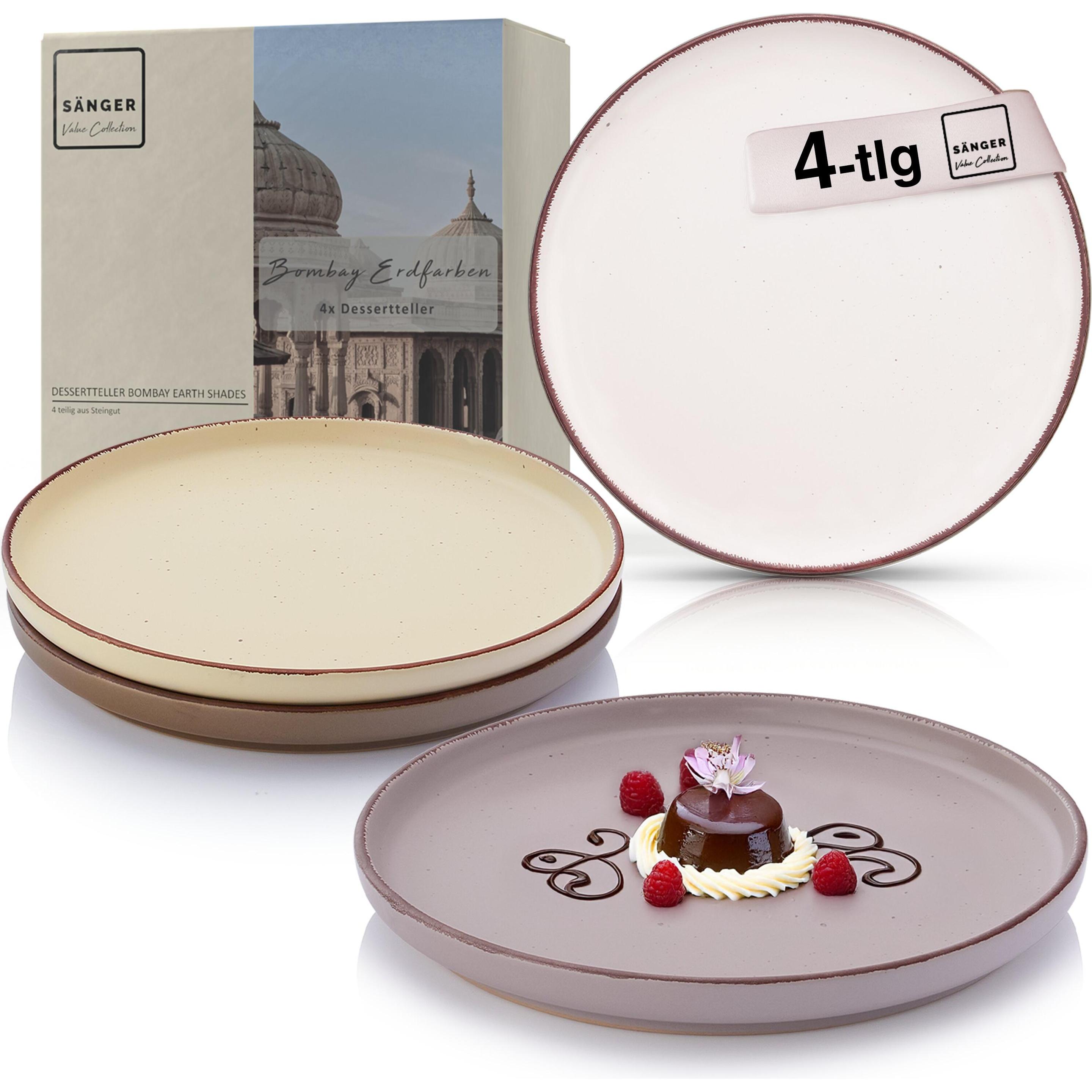 Sänger Dessertteller Set Bombay Erdfarben, Teller, Braun