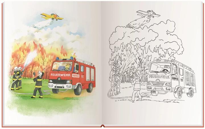 Actual product image Colouring book "Fire brigade" with helicopter