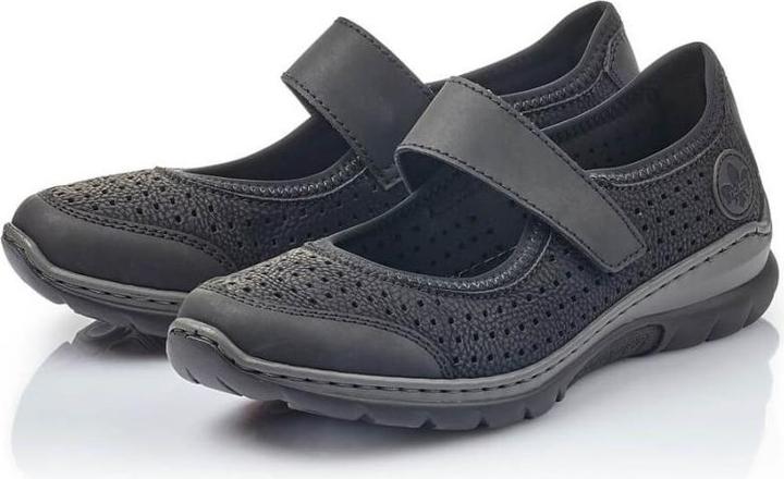 Image du produit Rieker Bequeme Lochmuster-Schuhe, schwarz (38)