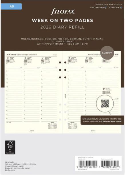 Image du produit Filofax A5 1W/2S.CREME 4SPRACHIG