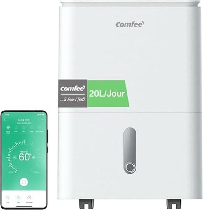 Produktbild Comfee Luftentfeuchter mit App-Steuerung, 4 Modi, Ionisator und Wäschetrockner-Funktion (52 m², 20 l/24h)