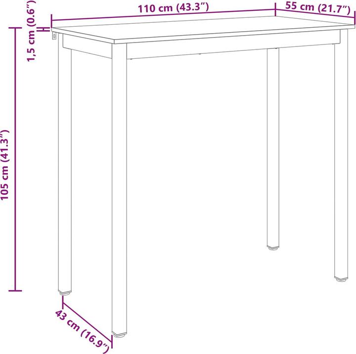 Image du produit vidaXL Esstisch (110 x 55 x 105 cm)