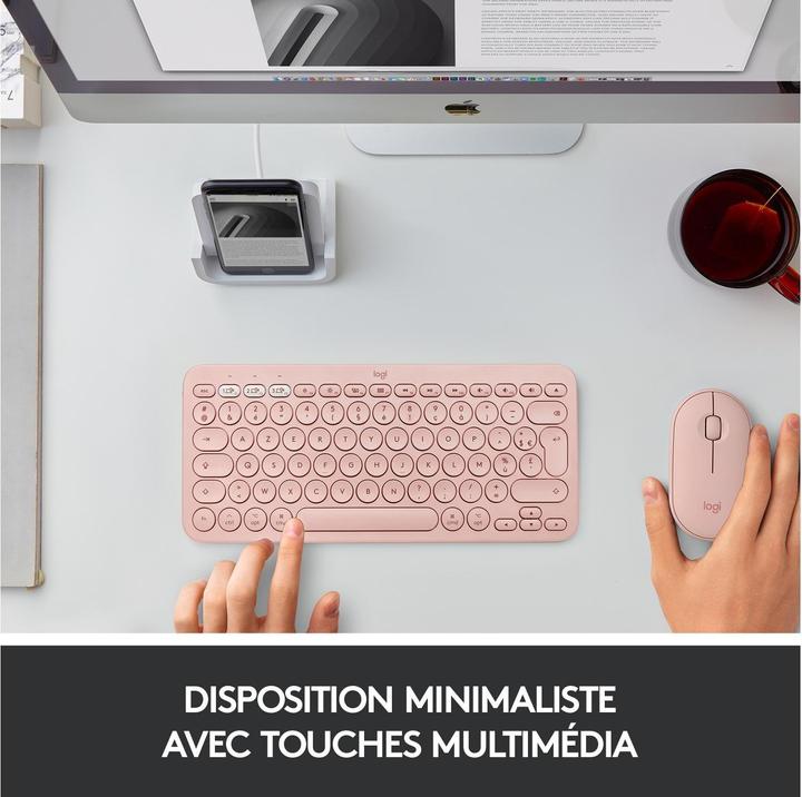 Immagine prodotto Logitech K380 per Mac Tastiera Bluetooth multi-dispositivo - ROSE - CENTRALE (CH) (CH, Senza fili)