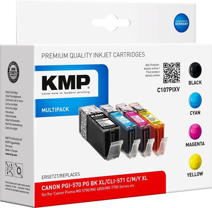 Immagine prodotto KMP C107PIXV Multipack comp. con Canon PGI-570/CLI-571 XL C/M/Y (M, C, Y)