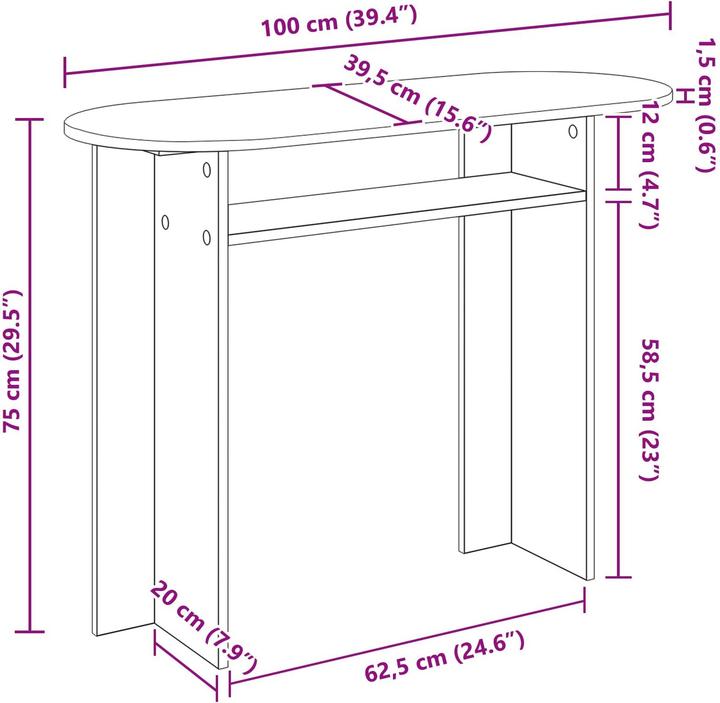 Image du produit vidaXL Konsolentisch